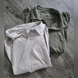 Mens John Varvatos Set of Two Shirts in Olive Green and Cream